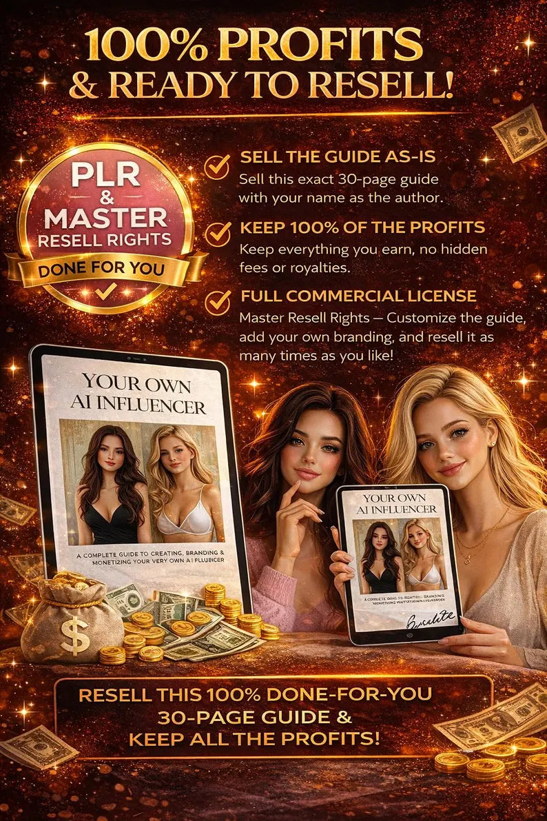 AI Influencer Guide | Create & Monetize Your AI Twin (Canva, PLR)