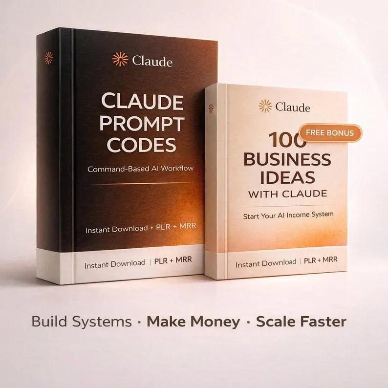 Claude AI Prompt Codes System, Business Ideas, Make Money Workflow (Digital Download)