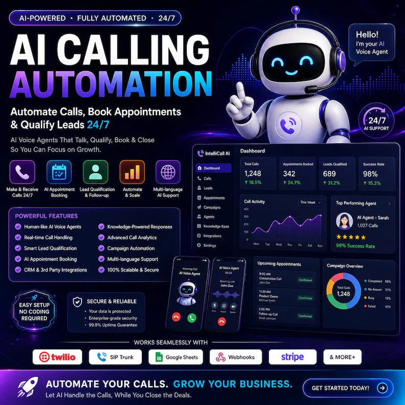 AI Voice Bot Platform for Lead Generation, Appointment Booking (Digital Download)