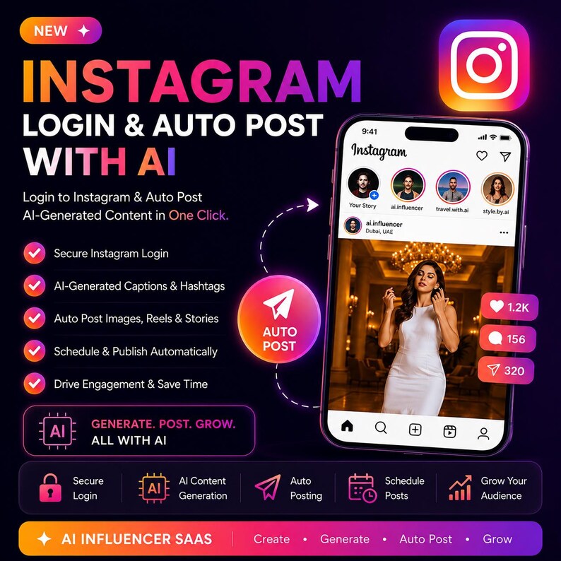 AI Influencer SaaS Platform | Viral Reels, AI Video Generator, Auto Poster