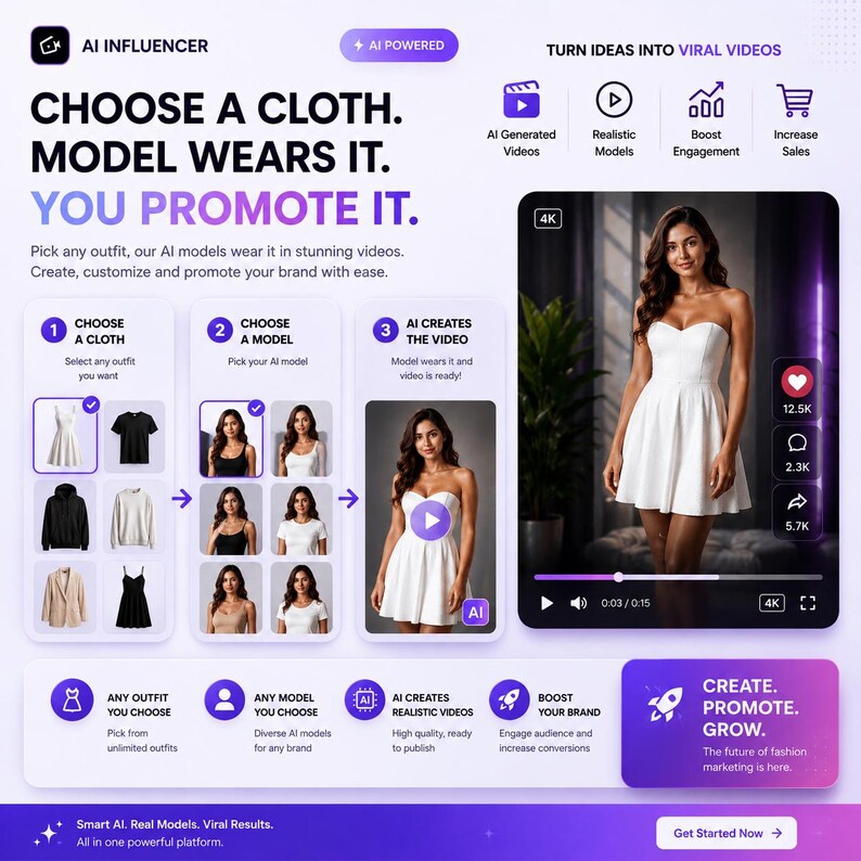 AI Influencer SaaS Platform | Viral Reels, AI Video Generator, Auto Poster