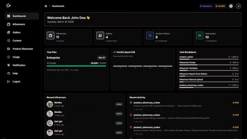 AI Influencer SaaS Platform | Viral Reels, AI Video Generator, Auto Poster
