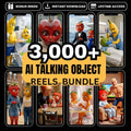 3000+ AI Talking Object Reels Bundle: Viral Faceless Content (PLR MRR)