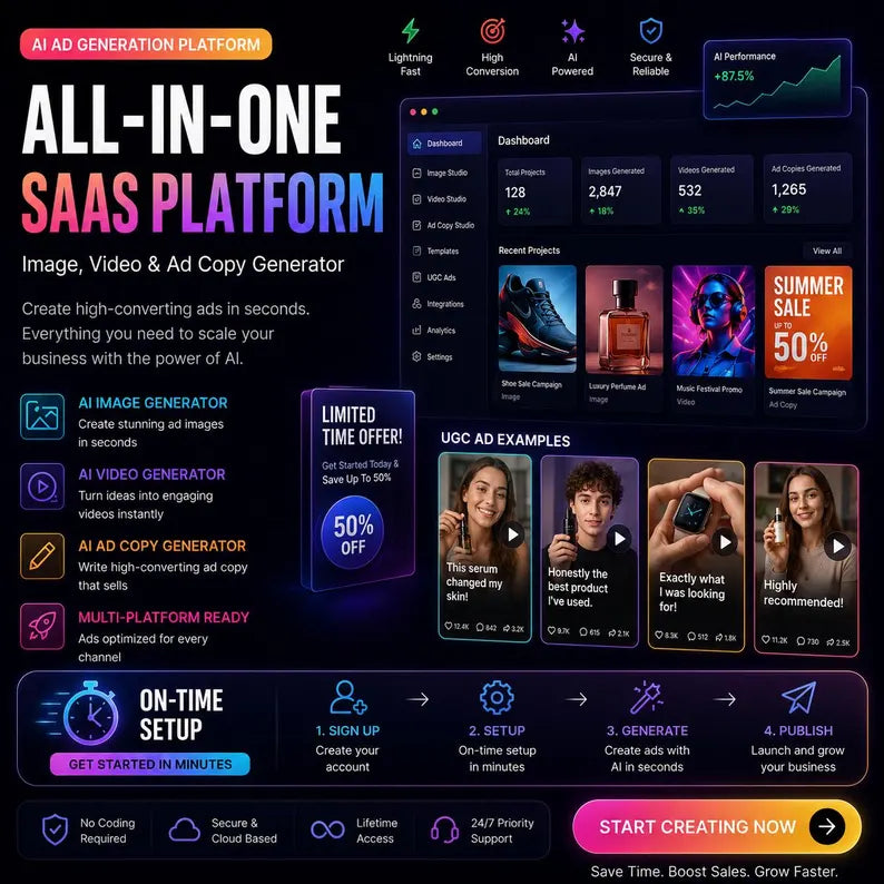 AI Marketing SaaS Platform | AI Image, Video & Ad Copy Generator | Self Hosted Laravel Source Code | AI Advertising Software